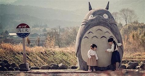 Japanese Grandparents Create Life-Size Totoro Bus Stop For Grandkids