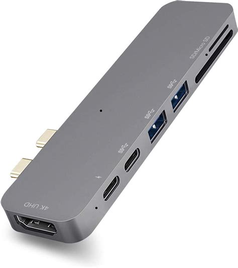 USB C HUB, Randon MacBook Pro Adapter Multiport Dongle with Thunderbolt 3 Type C, 4K HDMI Port ...