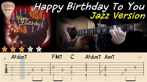 💗 Happy Birthday To You ㅣEasy Jazz Fingerstyle Guitar Tutorial - Tabs & Chords Chords - Chordify