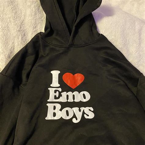 I love emo boys hoodie -bust 46 inch -length 28... - Depop