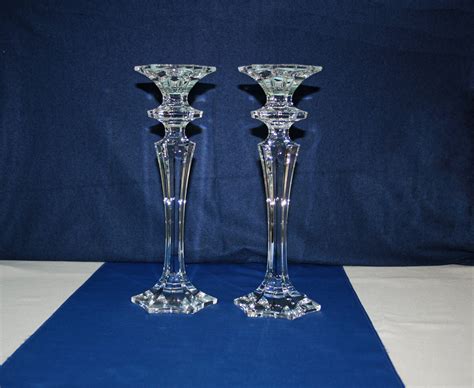 Vintage Exquisite Pair of Candlesticks Lead Crystal 12 Tall Star Shape set of 2 Candle Holder ...