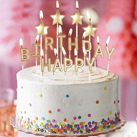 Happy Birthday Candle Gold Letters Candles Birthday - Buy Birthday Candle,Happy Birthday Candle ...