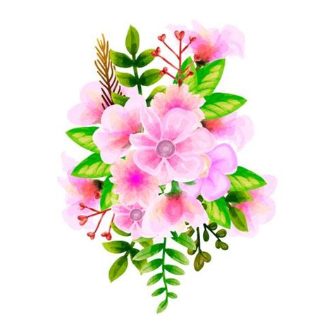 Bouquet watercolor, Flower Vector floral set. Colorful floral ...