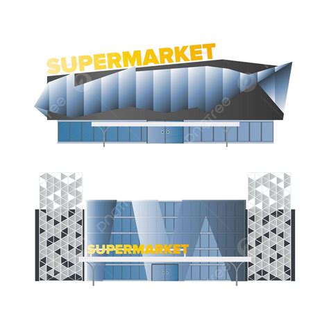 Contemporary Superstore With White Background Vector Illustration ...