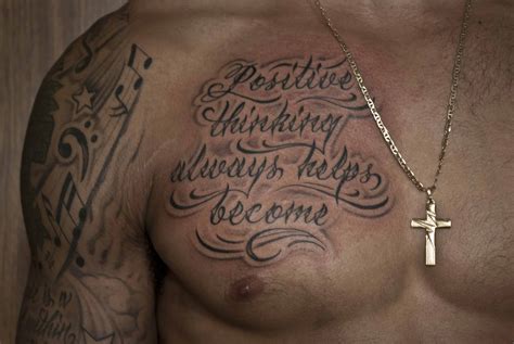 chest script tattoos designs and ideas Quotes