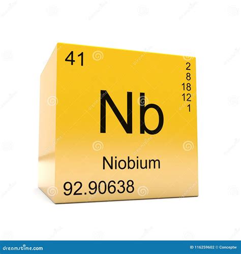 Niobium Symbol. Sign Niobium With Atomic Number And Atomic Weight. Nb ...