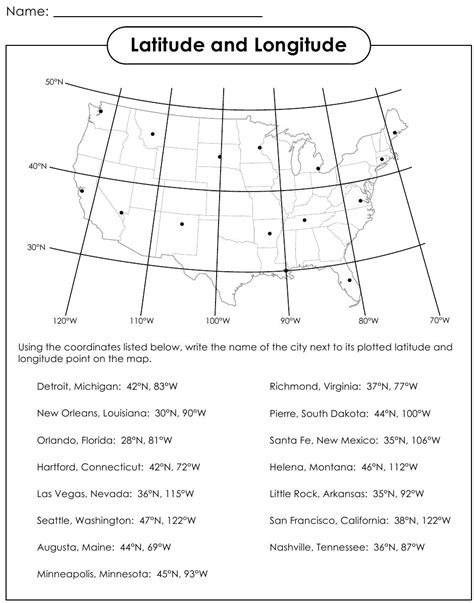 Longitude And Latitude Worksheets Free