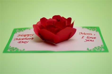 Rose Flower Pop Up Card Template