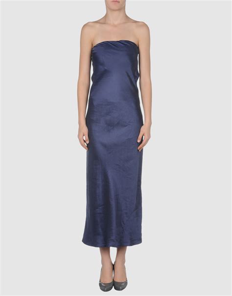 Calvin Klein Long Dress in Blue | Lyst