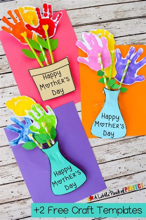 Adorable Mother's Day Handprint Flower Craft and Free Template - A Little Pinch of Perfect ...