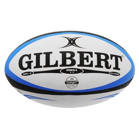 Gilbert | Omega Rugby Ball | White/Blue | SportsDirect.com