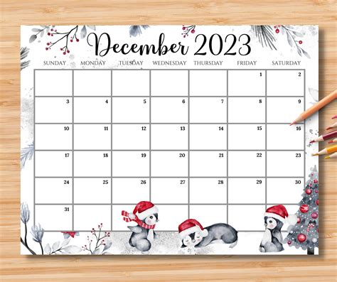 December Calendar, Kids Calendar, 2021 Calendar, Christmas Planner, Christmas Printables ...