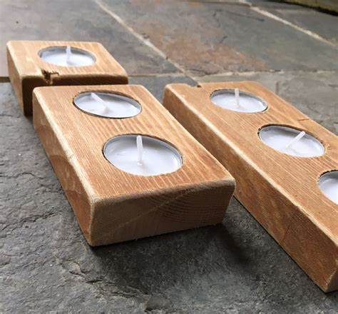 Wooden tealight holder set candle holder set tealight