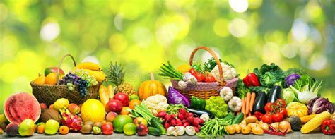 Vegetables and Fruits Background Stock Photo - Image of abundance ...