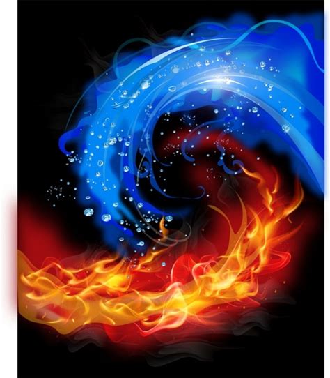 Fire and water Free vector in Adobe Illustrator ai ( .AI ), Encapsulated PostScript eps ( .EPS ...