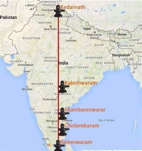 Shiva temples in a straight line from Kedarnath to Rameswaram - iKarma