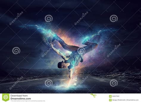 B-boy Performing Some Moves . Mixed Media Stock Photo - Image of motion, human: 94647942