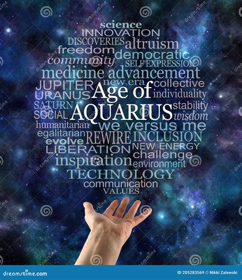 Cosmic Astrological Age of Aquarius Word Cloud Stock Illustration - Illustration of ...