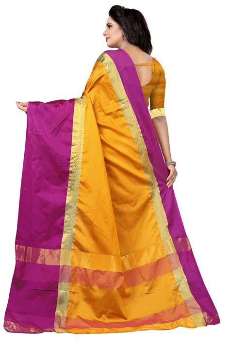 Buy Fashion Basket Yellow Striped Kangi Ora Saree With Blouse SARI2579 Yellow Online @ ₹499 from ...