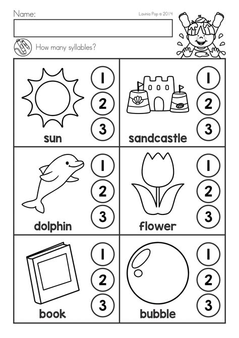 Kindergarten Syllable Worksheets Syllables Kindergarten, Kin