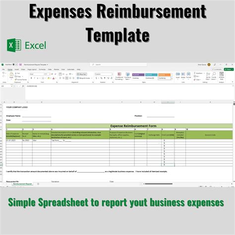 Expense Reimbursement Template Microsoft Excel office Business Employee Expenses Business ...