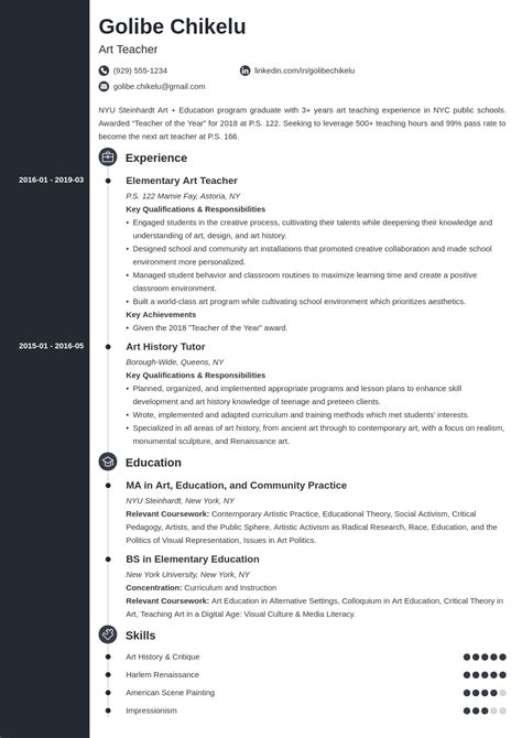 Art Teacher Resume Examples [+Objective]