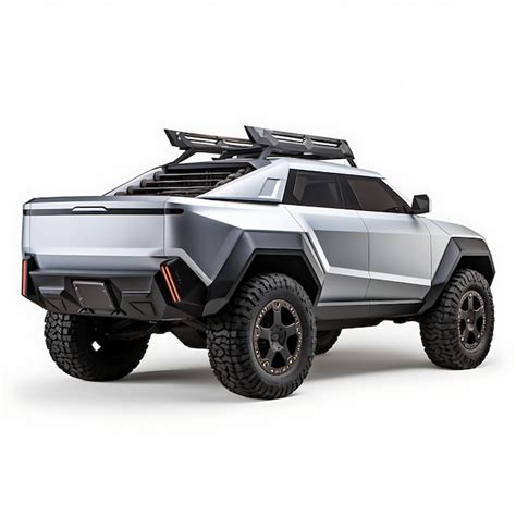 Premium AI Image | Isolated of Tesla Cybertruck Electric Pickup Truck ...