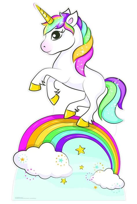 Star Cutouts Rainbow Unicorn Cardboard Standup | Unicorn painting, Unicorn images, Unicorn drawing