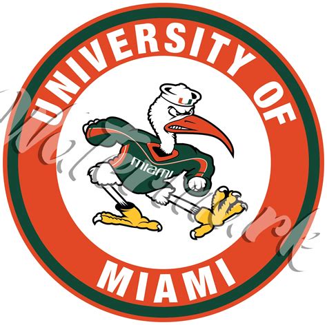 Miami Hurricanes Bird Circle Logo Vinyl Decal / Sticker 10 sizes!!! | Sportz For Less