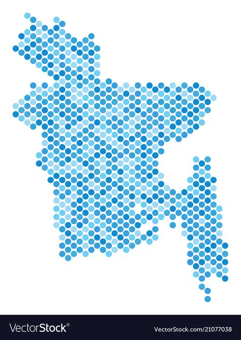 Blue dot bangladesh map Royalty Free Vector Image