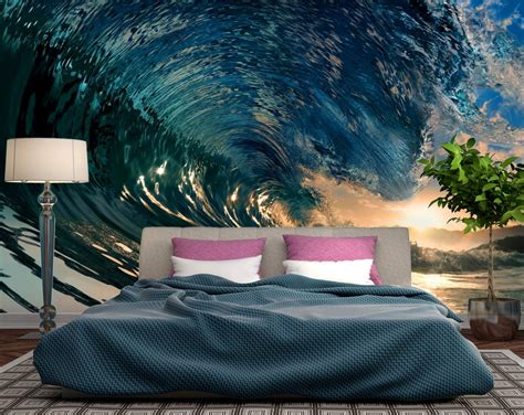 The Perfect Wave Mural Ocean 3D Wallpaper – Home Decoram