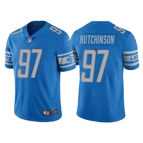 Men's Detroit Lions #97 Aidan Hutchinson Blue Vapor Untouchable Limited ...