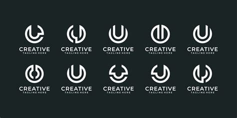 Set of letter u modern typography editable logo design 9360013 Vector Art at Vecteezy