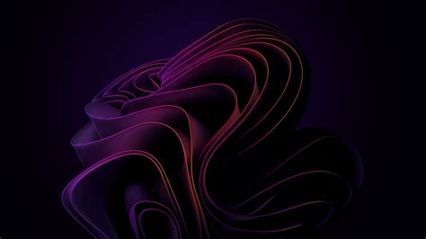 Windows 11 Wallpaper 4K, Purple abstract, Dark background