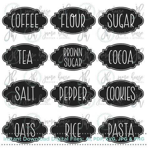 Kitchen Labels Svg Pantry Labels Svg Canister Labels Svg Etsy | My XXX Hot Girl