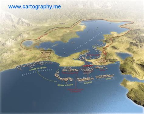 3D map of the battle of Actium - EOSGIS Cartografia Magazine