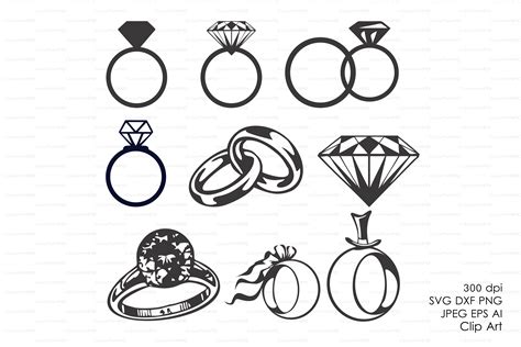 Wedding Diamond rings Vectors ~ Objects on Creative Market