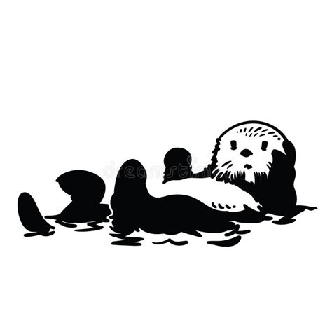 Sea Otter Clipart Black And White