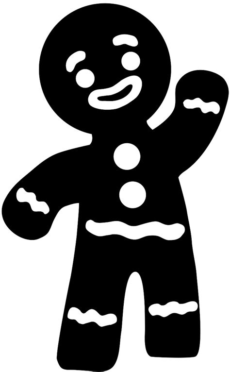 Gingerbread Man Silhouette | Free vector silhouettes