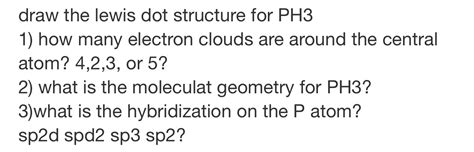 Answered: draw the lewis dot structure for PH3 1)… | bartleby