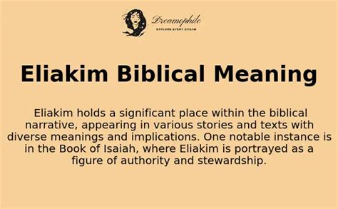 Eliakim Biblical Meaning - Dreamophile