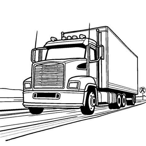 Big truck on a road coloring page Lulu Pages