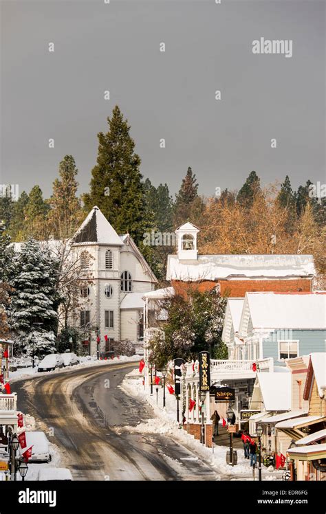 Historic Nevada City and fresh winter snows Stock Photo - Alamy