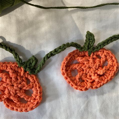 Crochet Halloween Pumpkin Garland - Etsy