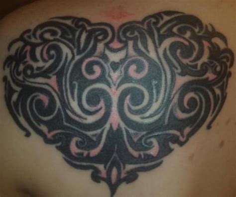 Big black tribal heart tattoo - Tattooimages.biz