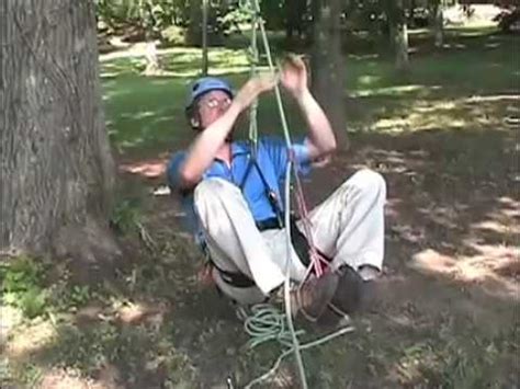 Climbing trees using the rope technique - YouTube