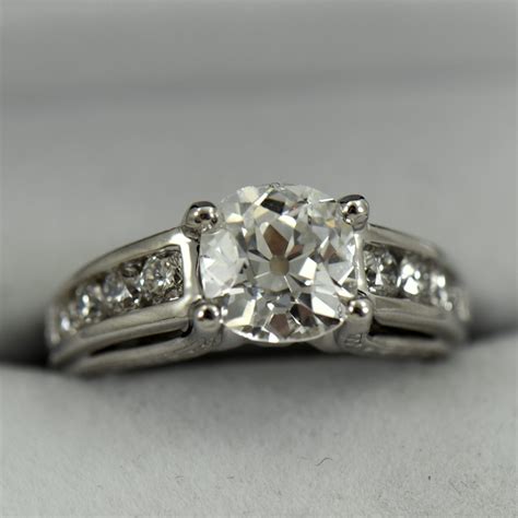 Mine Cut Diamond Remounted in a Modern White Gold Ring | Exquisite ...