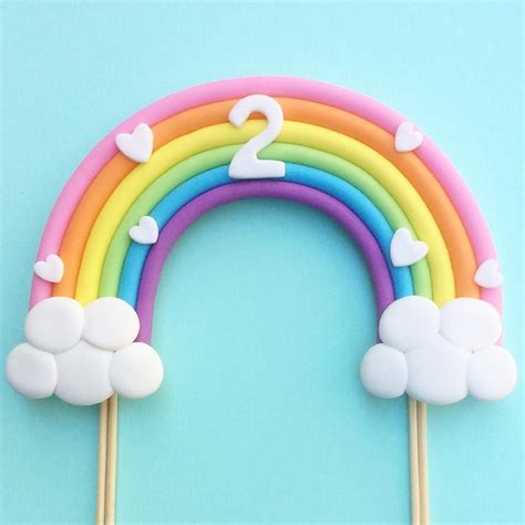 Pastel Rainbow cake topper! Rainbow cake! Rainbow Birthday Cake, Rainbow Birthday Party, Peppa ...