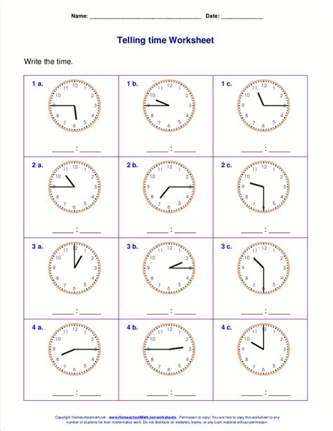 Telling Time Worksheets 2nd Grade – Thekidsworksheet