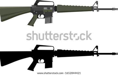 Silhouette Color Version American M16 Assault Stock Vector (Royalty ...